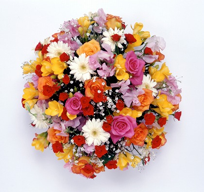 フラワーアレンジメント 花束 ブーケ 薔薇の写真素材 gft0053-049